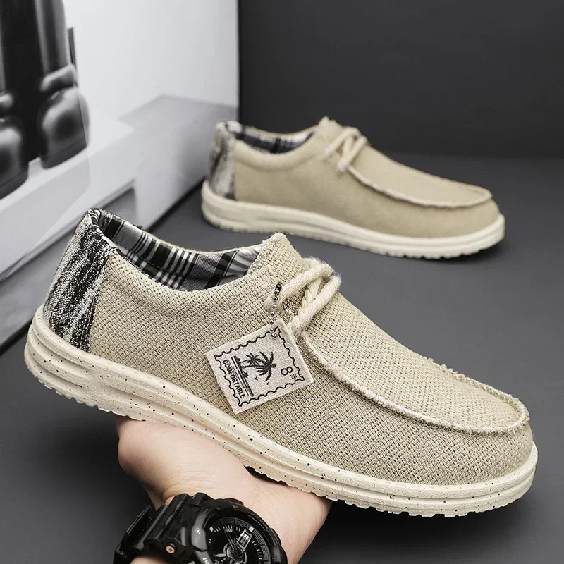 Top Trends: Men's Canvas Shoes Summer 2023 New Lightweight Breathable Soft Slip On Casual Shoes Fashion Beach Vacation Loafers Men Footwear Shoppable Styles