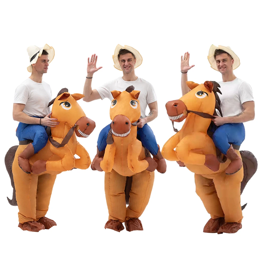 Top Trends: Cowboy Riding Horse Inflatable Costume Halloween Carnival Party Stage Show Masquerade Riding Game Competition Toy Clothes Shoppable Styles