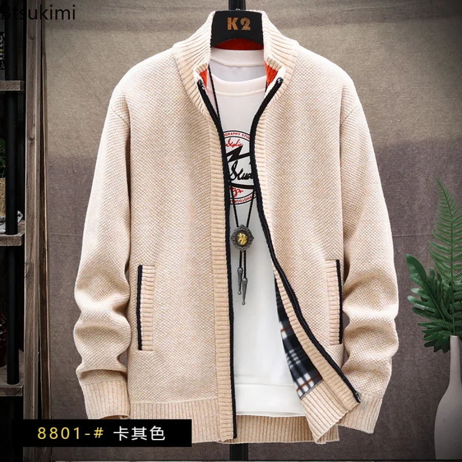 Top Trends: New 2024 Men&#039;s Thick Warm Sweater Jacket Cardigans Solid Zipper Front Sweater Cardigan Fleece Warm Wool Sweater For Men Coats Shoppable Styles