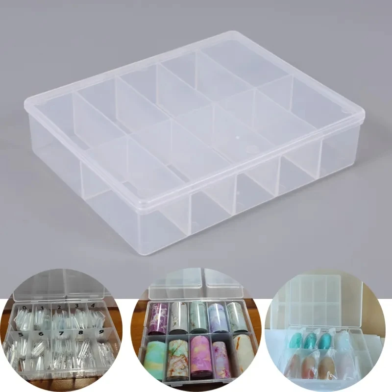 Top Trends: 10-Grids Plastic Nail Foil Box Nail Art Storage Case Empty Container For Rhinestones Gems Organizer Nail Foil Plastic Box Shoppable Styles