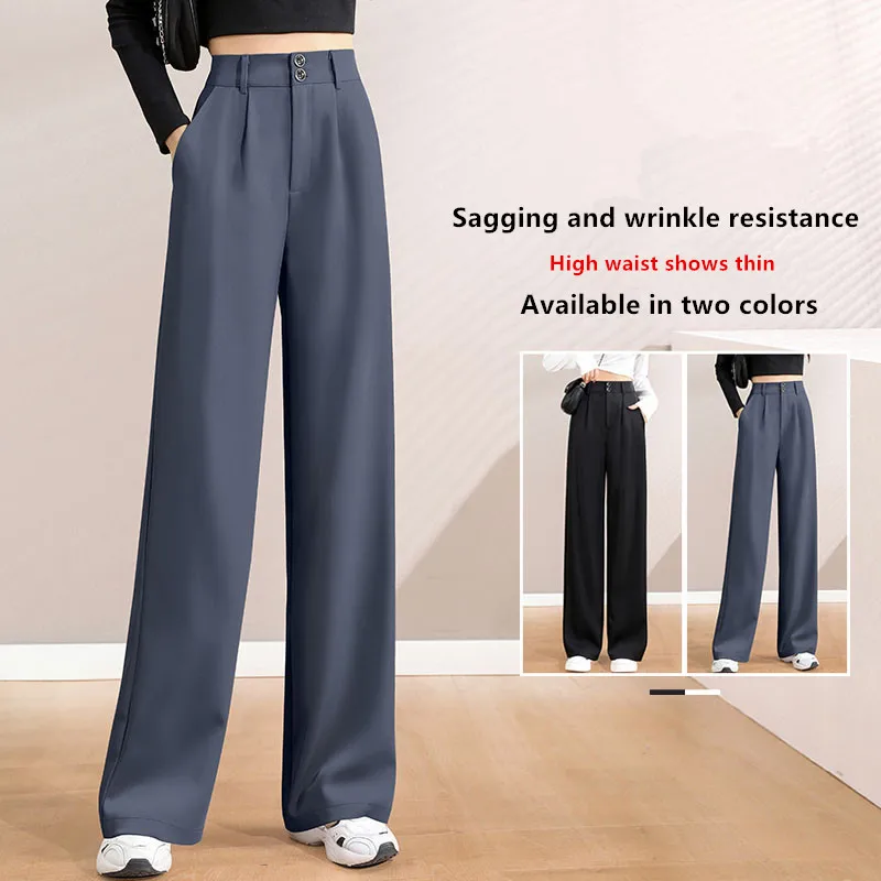 Top Trends: New Women&#039;S Spring Autumn High Waist Slim Premium Sag Casual Suit Pants Korean Fashion Versatile Summer Straight Leg Trousers Shoppable Styles