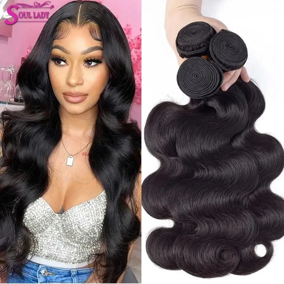 Top Trends: Soul Lady Hair Raw Indian Hair Bundles Human Hair Body Wave Bundles Unprocessed 10A Virgin Hair Bundle Hair Extensions For Women Shoppable Styles