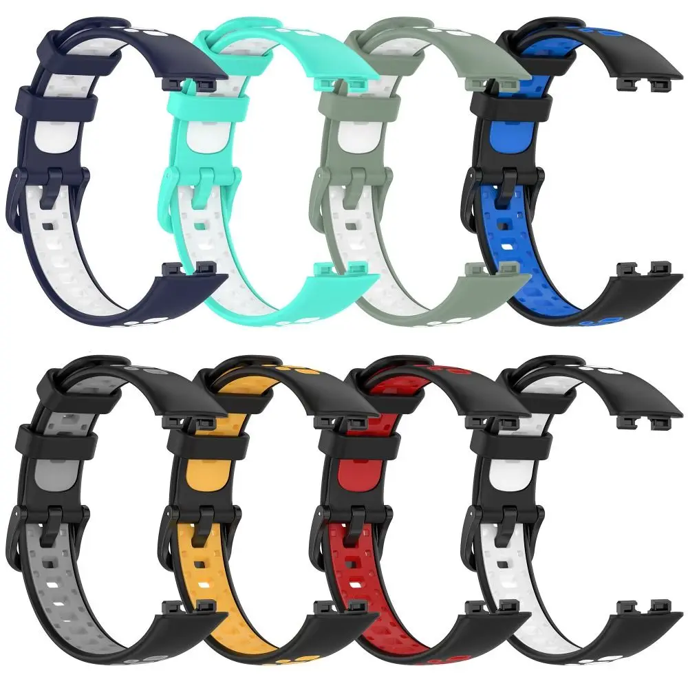 Top Trends: Two-Color Silicone Strap For Huawei Band 8 Strap Accessories SmartWatch Replacement Watchband Wristband Correa Bracelet Shoppable Styles