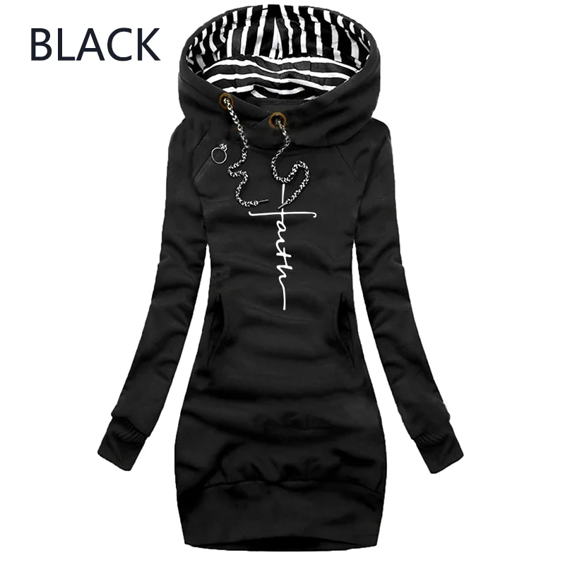 Top Trends: NEW Women's Autumn Dresses Fashion Long Sleeve Hoodie Dress Casual Female Outdoors Pullover Dress Shoppable Styles - Image 5