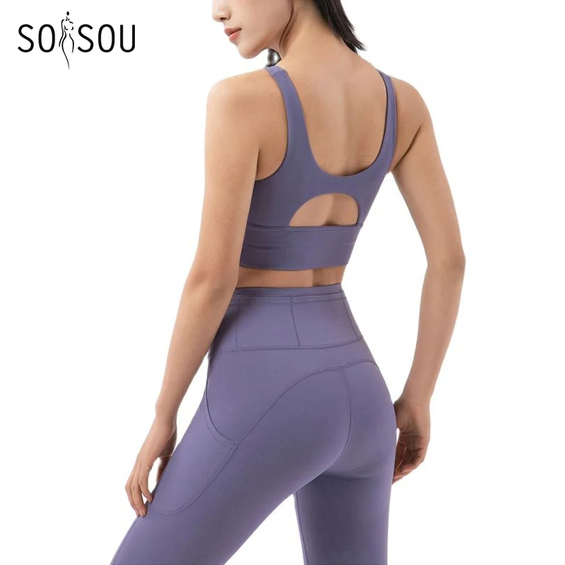 Top Trends: SOISOU New Women's Tracksuit Yoga Set Fitness Sportswear Stretch Soft Sports Suit Gym Clothes Bra Pocket Leggings Women's Suit Shoppable Styles