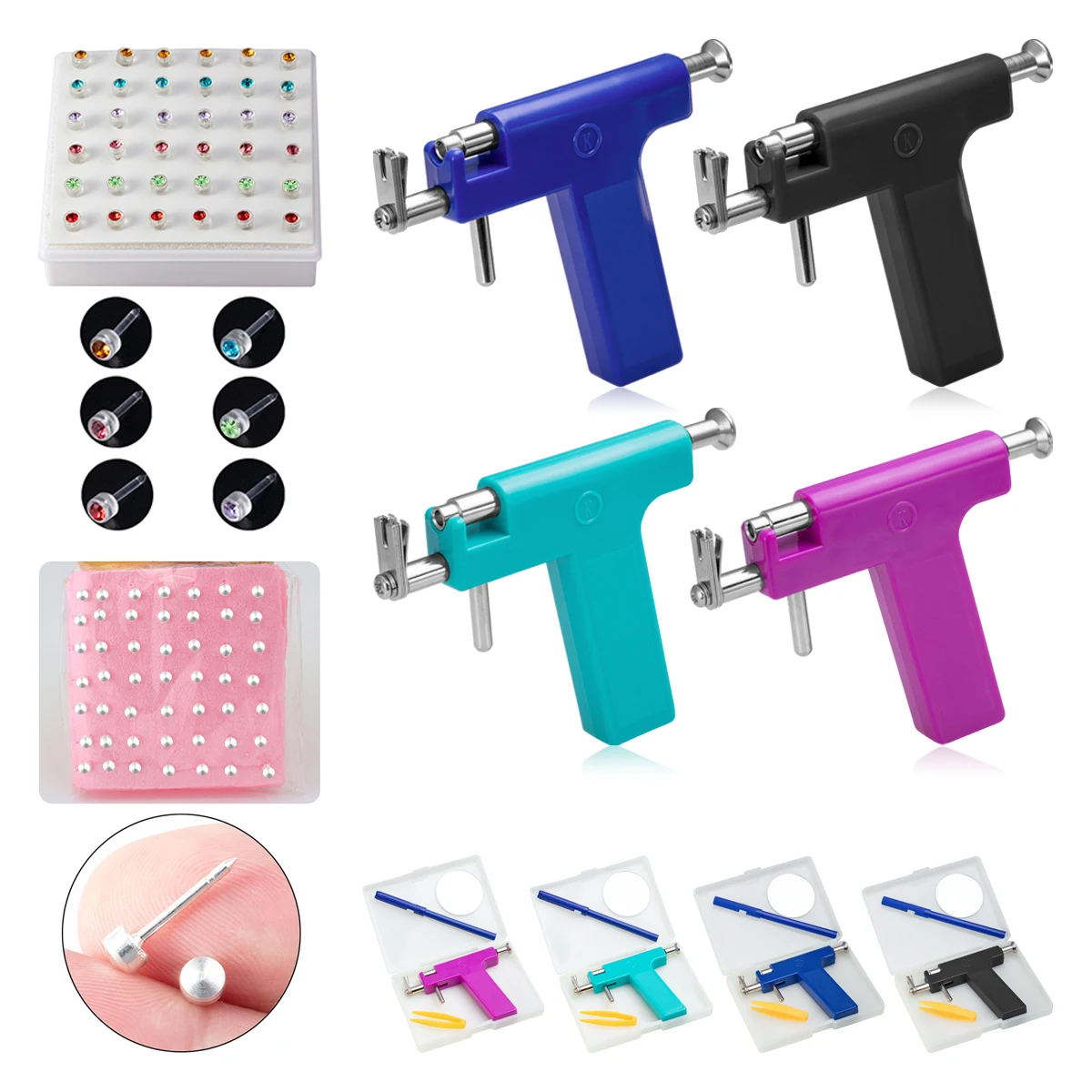 Top Trends: 4mm Ear Piercing Gun Professional Ear Piercing Kit Reusable Body Nose Lip Earring Piercing Tool Stud Earring For Salon Home Use Shoppable Styles