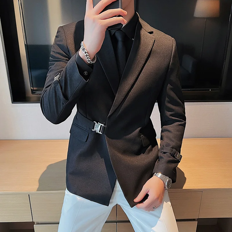 Top Trends: 2023 British Style Men Spring High Quality Business Tuxedo / Male Slim Fit Fashion Business Suit Jackets / Man Casual Blazers S-3XL Shoppable Styles