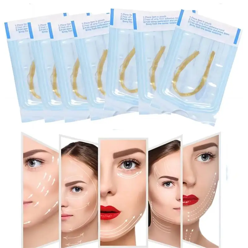 Top Trends: 60-360 Pcs 24K Gold Protein Line Absorbable Anti-wrinkle Face Filler Firming Fade Fine Lines Collagen Thread Anti-Aging Serum Shoppable Styles