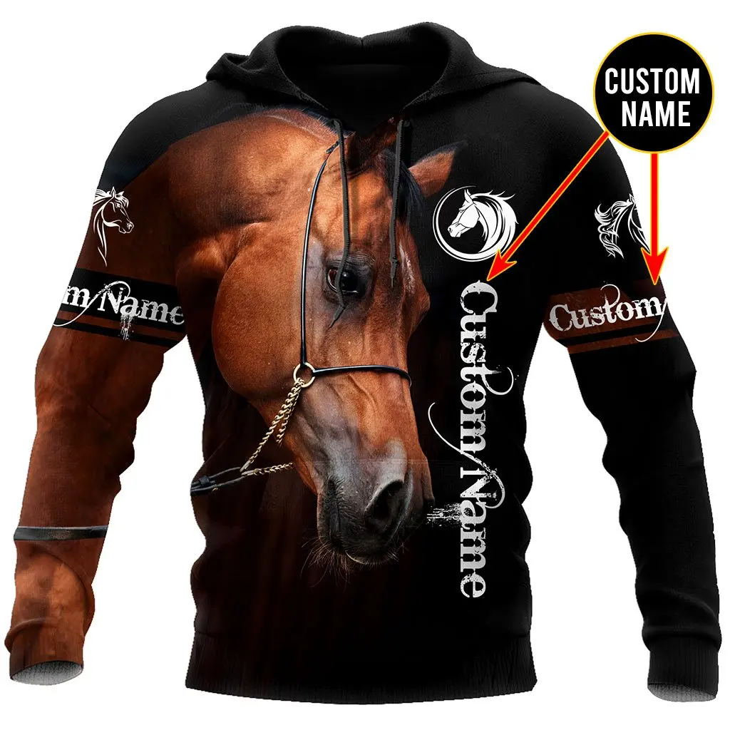 Top Trends: Personalized Name Arabian Horse 3D Printed Mens Hoodies & Sweatshirt Autumn Unisex Zipper Hoodie Casual Sportswear DW883 Shoppable Styles