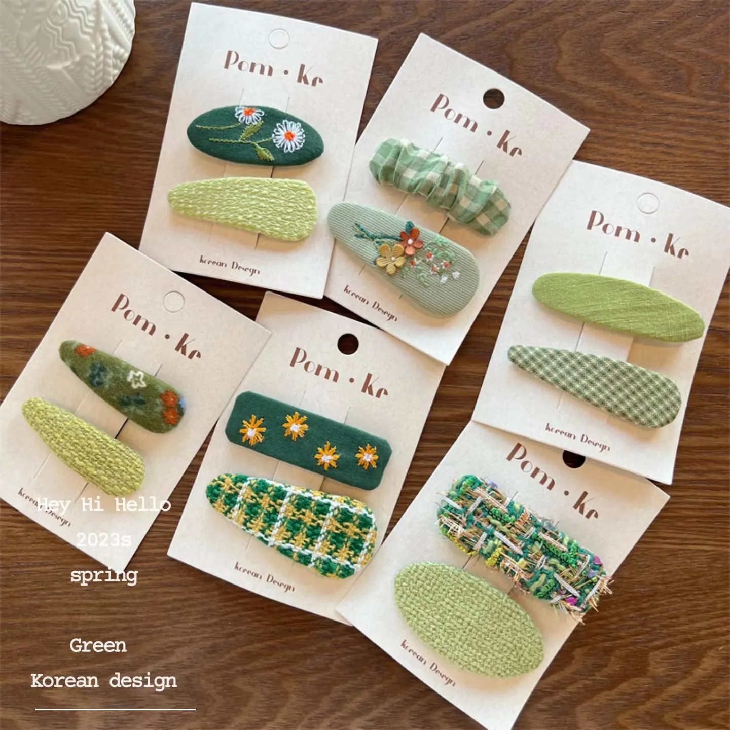 Top Trends: Korean Cute Green Floral Hairpins Women Girls Kids Hair Clips Pins Barrettes Accessories Hairgrips Headdress Headwear Ornaments Shoppable Styles