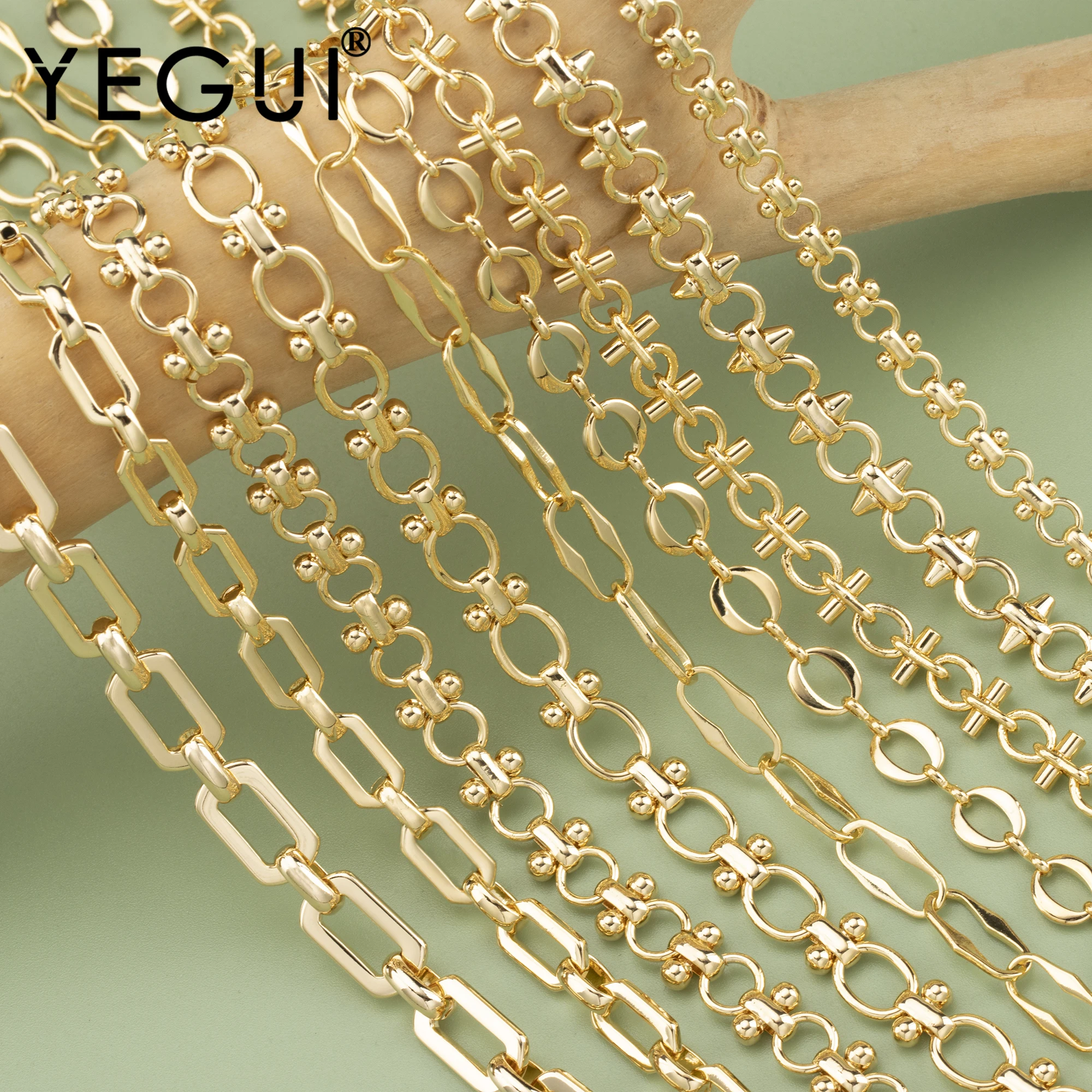 Top Trends: YEGUI C77, diy Chain, 18k Gold Rhodium Plated, copper, pass REACH, nickel Free, jewelry Making, charms, diy Bracelet Necklace, 1m / lot Shoppable Styles