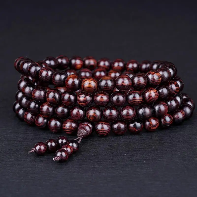 Top Trends: 15 / 18 / 20mm Natural Scented Rosewood Bracelet Old Materials Buddha Meditation Buddha Beads 108 PCs Wooden Bracelet Beads Shoppable Styles