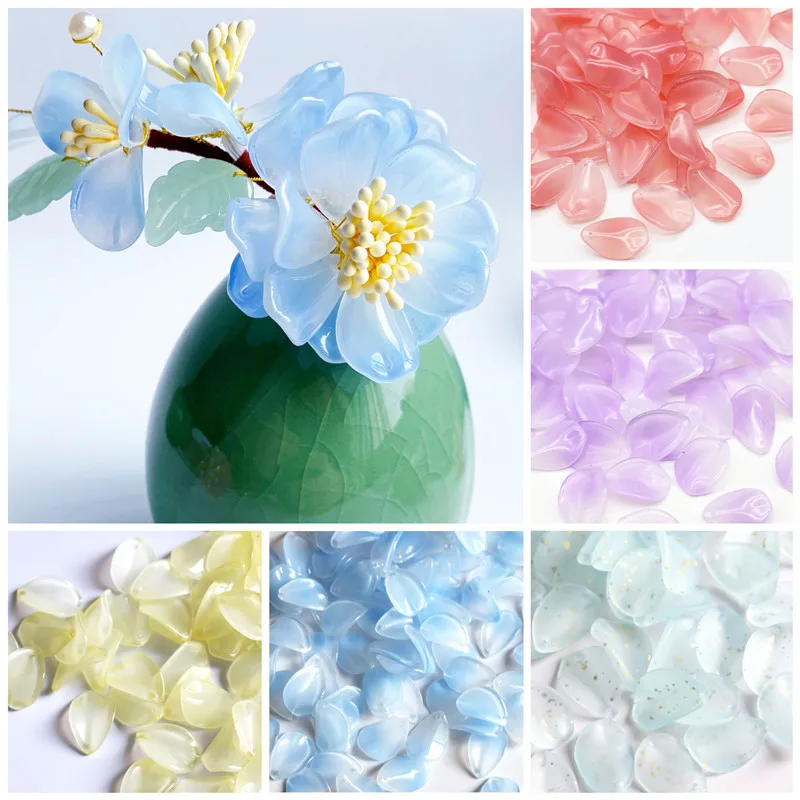 Top Trends: 10pcs Flora Petal 14x21mm Lampwork Crystal Glass Loose Pendants Beads For Jewelry Making DIY Handmade Crafts Flower Findings Shoppable Styles