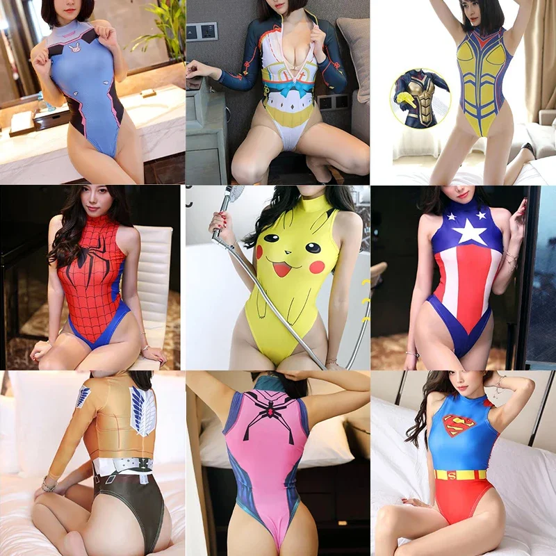 Top Trends: Anime Cosplay Swimsui Tankini Swimsuits Women / Girls Sexy Bikini Swimwear Bodysuit 3D Printin Jumpsuits Cosplay Costumes Shoppable Styles