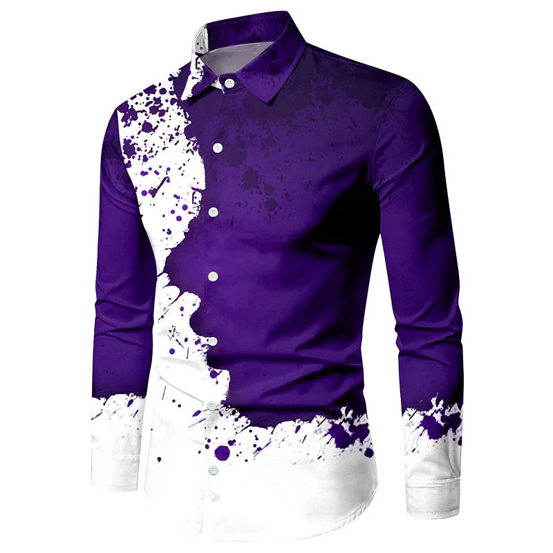 Top Trends: Men's Long Sleeve Shirt Fashion New Lapel Button Casual Outdoor Party Comfortable Soft Material Purple Gold Black 2023 Plus Size Shoppable Styles