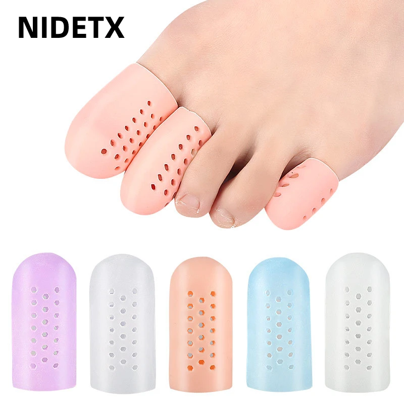 Top Trends: 2pcs=1pair Finger Toe Protector Silicone Gel Cover Cap Pain Relief Preventing Blisters Corns Nail Tools Foot Care Toe Separators Shoppable Styles