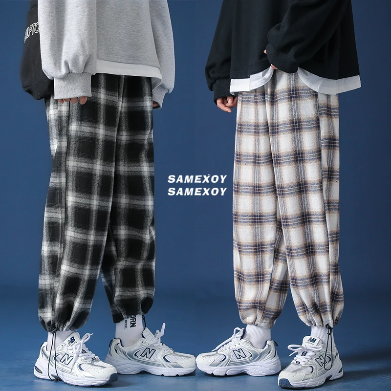 Top Trends: Trendy Plaid Streetwear Pants Men's 2023 Comfortable Pant Spring Autumn Loose Comfortable Casual All-match Joggers Trousers Shoppable Styles