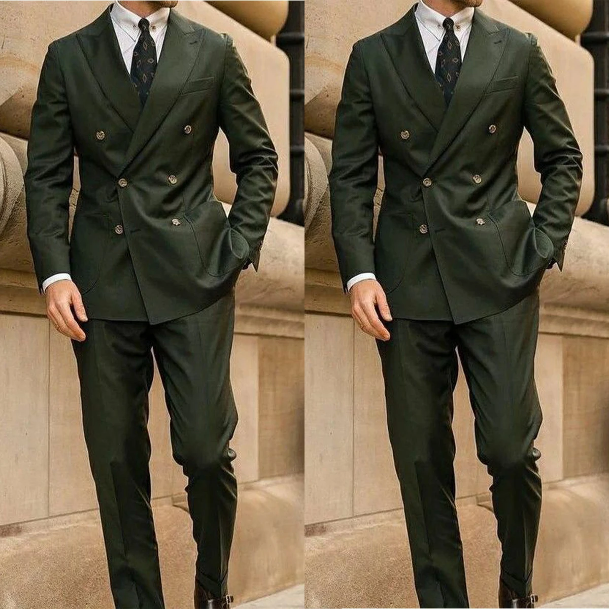 Top Trends: Luxury Wedding Suits For Men Groom Wear Slim Fit Double Breasted Tuxedos Business Office Custom Made 2 Pcs Jacket Pants Shoppable Styles