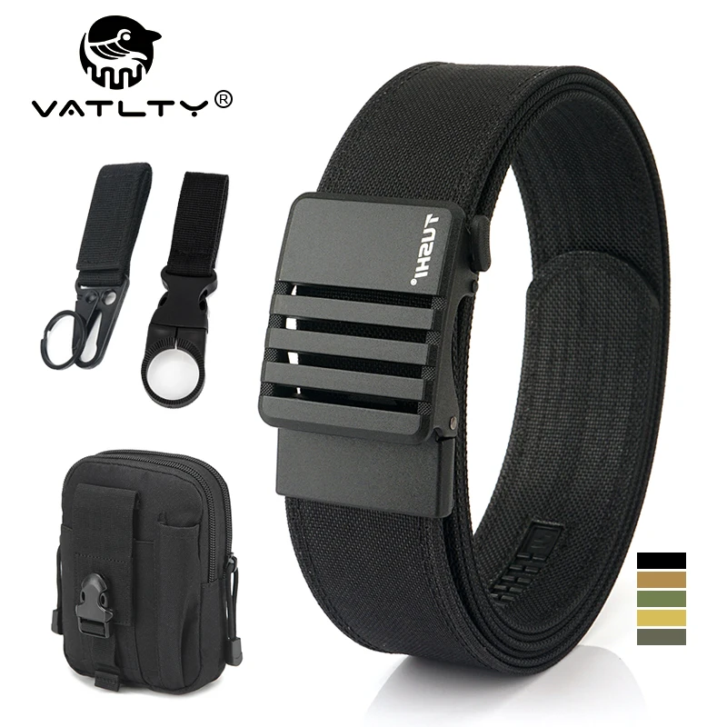 Top Trends: VATLTY 4.3cm Tactical Automatic Belt For Men Thick Nylon Police Duty Military Belt Metal Auto Buckle Casual Waistband Male IPSC Shoppable Styles