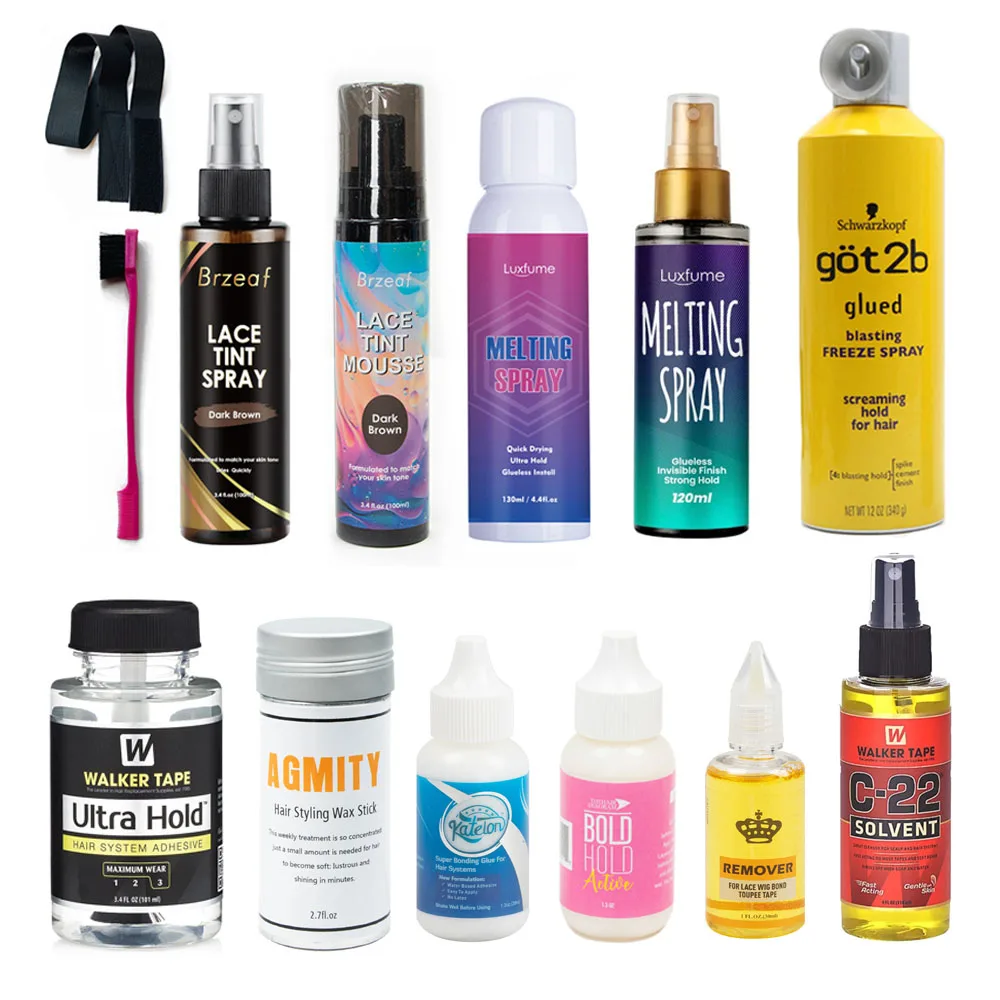 Top Trends: Got 2b Glue Wig Glue Lace Tint Mousse Hair Glue Set Wig Installation Kit Set Wig Accessories Melting Spray For Lace Front Wigs Shoppable Styles