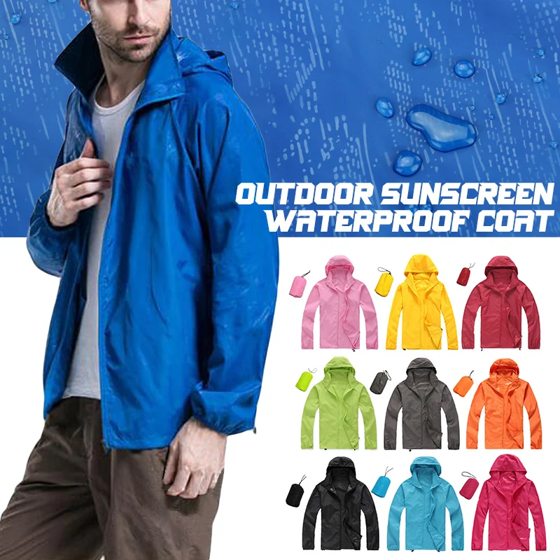 Top Trends: Men Women Quick-drying Jacket Thin Unisex Waterproof Raincoat Outdoor Hiking Cycling Sunscreen Jacket Ultra-Light Rainproof Coat Shoppable Styles