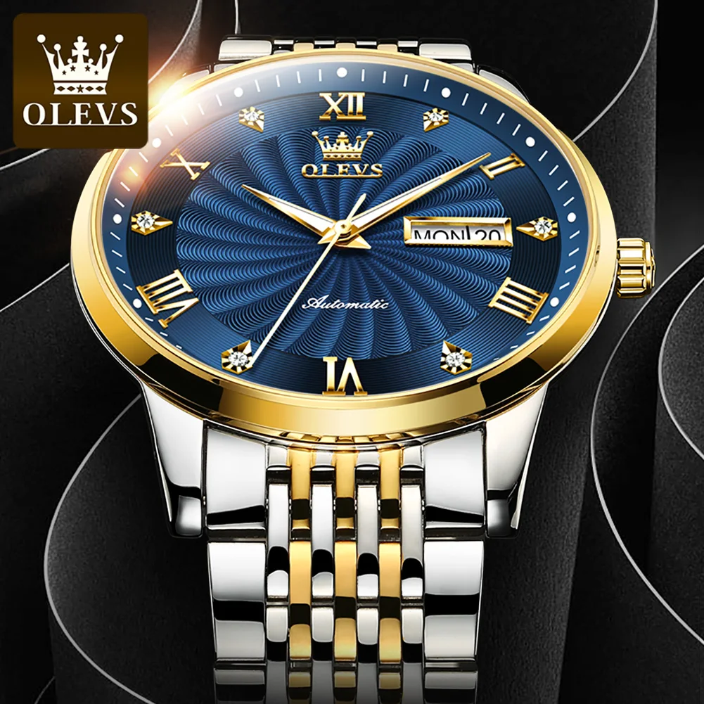 Top Trends: OLEVS 6630 Stainless Steel Strap Business Watches For Men Waterproof Automatic Mechanical Men Wristwatch Luminous Reloj Hombre Shoppable Styles