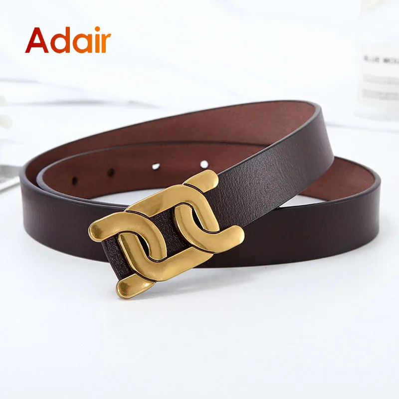 Top Trends: Fashion Belt For Ladies Waistband Luxury High Quality Luxury For Jeans All-match Solid Color Genuine Leather Belt Women DT012 Shoppable Styles