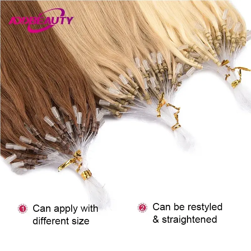 Top Trends: Straight Human Hair Extensions For Women 50pcs Fishing Line Hair Extension Brazilian Remy Hair Micro Loop Invisible Natural Hair Shoppable Styles