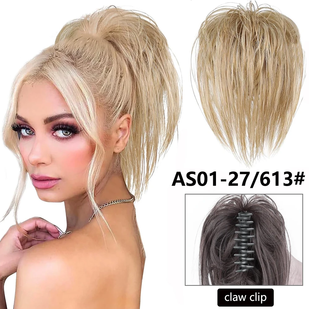 Top Trends: Synthetic Curly Chignon Messy Fluffy Claw Hair Bun Chignon Hair Extensions Scrunchy Wrap Updo False Hair Pieces For Women Shoppable Styles