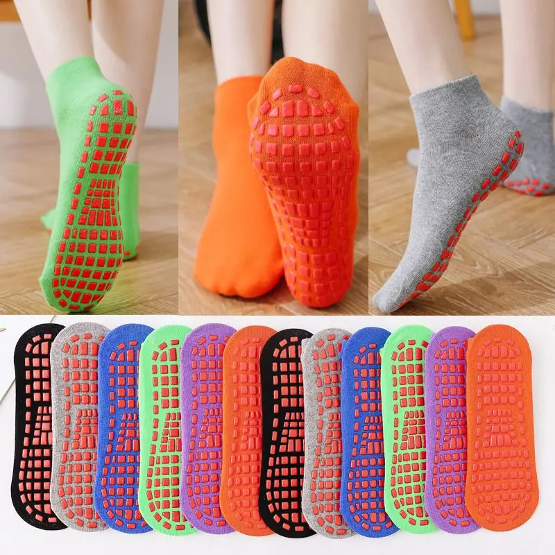 Top Trends: 1Pair Women Yoga Cute Elasticity Socks Silicone Non-Slip Floor Socks Cotton Breathable Sport Boy Girl Trampoline Toddler Socks Shoppable Styles