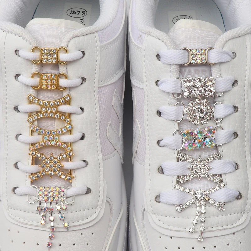 Top Trends: Luxury Rhinestone AF1 Shoe Charms Colorful Diamond Sneaker Shoe Decoration Fashion Shoelaces Metal Buckles Shoes Accesories 2Pcs Shoppable Styles