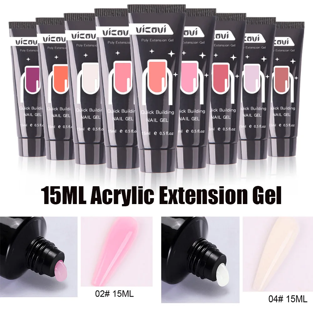 Top Trends: 15ml Nail Extension Gel Acrylic Nude White Clear Polys Building Gel 1 Bottle Prolong Form Tips Manicure UV Polish Gel GJ-1*012 Shoppable Styles