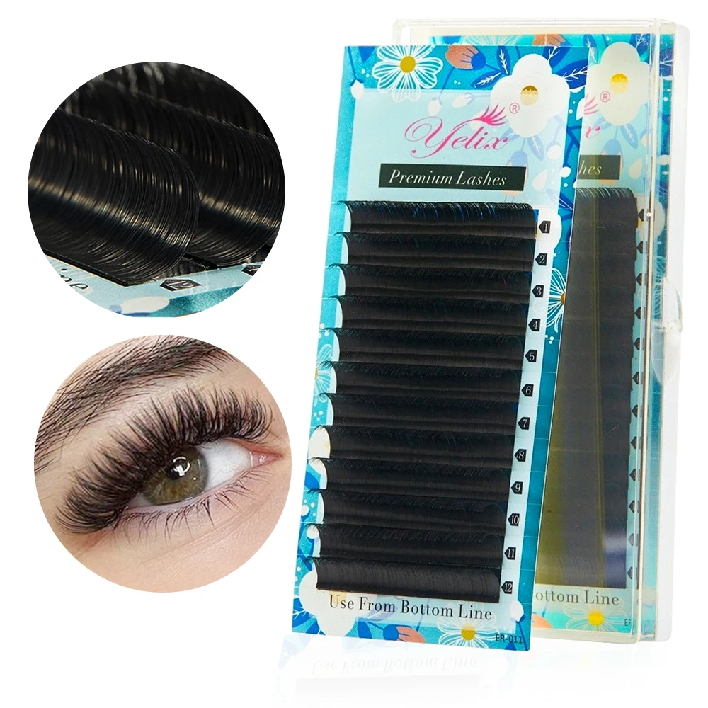 Top Trends: Yelix False Mink Eyelashes Matte Individual Eyelash Extension Volume Eye Lashes Extensions Natural Easy To Work Soft Shoppable Styles