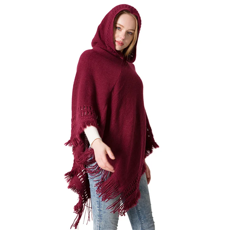 Top Trends: Women&#039;s Autumn And Winter New Knitted Hooded Cape Shawl Solid Colour One-Piece Knitwear Hoodeds Large Shawl Shoppable Styles