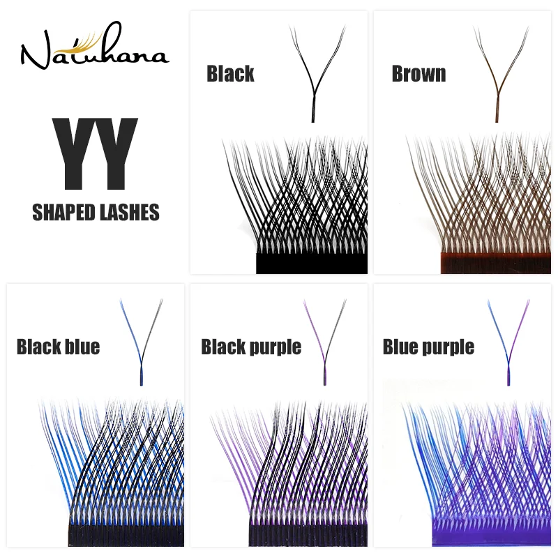 Top Trends: NATUHANA YY Shape Ombre Color Eyelashes Extension Two Tip Lashes C / D Curl Natural Makeup Mesh Net Cross False Eyelash Shoppable Styles