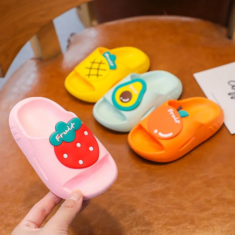 Top Trends: Cartoon Strawberry Kids Slippers For Boys Summer Beach Indoor Slippers Cute Girl Shoes Home Soft Non-Slip Cute Children Slippers Shoppable Styles