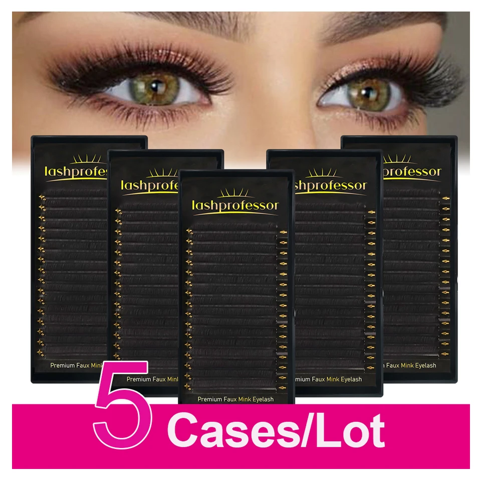 Top Trends: Lashprofessor 5 Trays / Lot Faux Mink Lashes Russian Volume Eyelash Extension Premium Matte Classical Eyelashes For Makeup Cilios Shoppable Styles