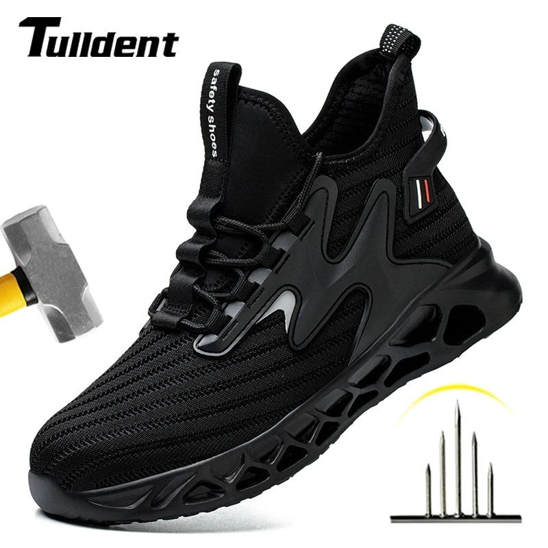 Top Trends: Breathable Men Work Safety Shoes Anti-smashing Steel Toe Cap Working Boots Construction Indestructible Work Sneakers Men Shoes Shoppable Styles