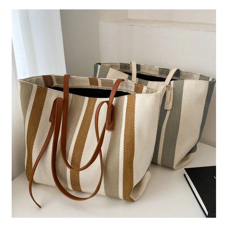 Top Trends: Raffia Summer Bags Woman 2023 Designer Tote Big Shopper Bag For Women Casual Canvas Handbag Bags Shoulder Women&#039;s Tote Bag Tacks Shoppable Styles