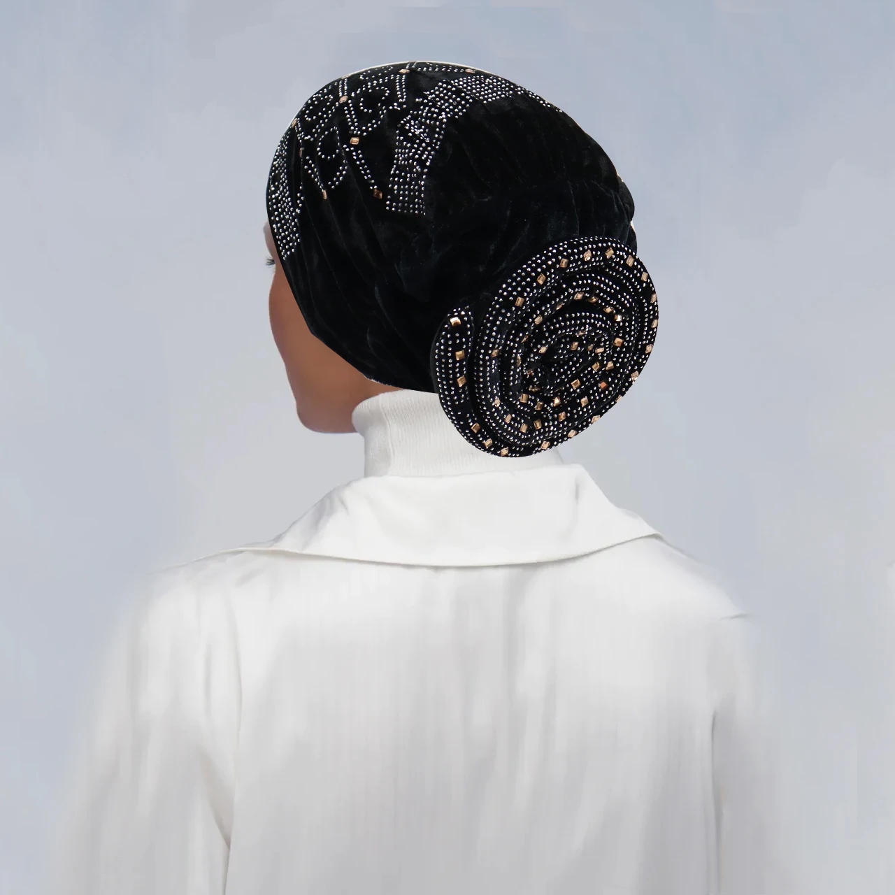 Top Trends: Winter Velvet Turban Cap For Women Stylish Glitter Diamonds African Head Wraps Muslim Headscarf Bonnet Elastic Female Headpiece Shoppable Styles