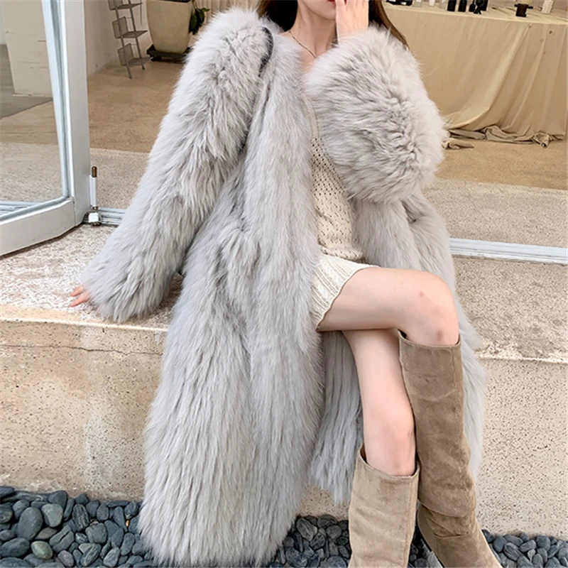 Top Trends: 2022 Winter Long Fur Coat Women Imitation Fox Hair Korean Version Of The New Faux Fur Coat Fox Fur Long Jackets Shoppable Styles