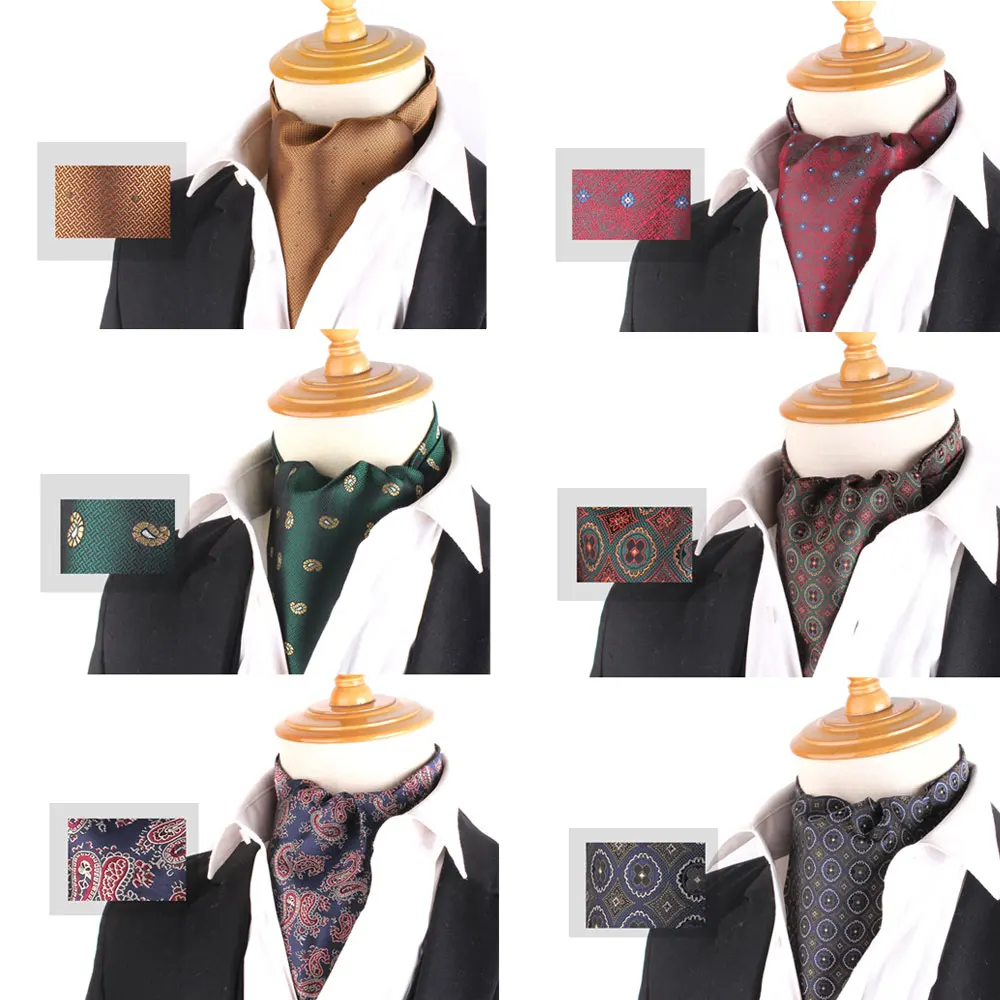 Top Trends: Cashew Tie For Men Women Wedding Formal Cravat Ascot Ties Scrunch Self British Gentleman Polyester Soft Paisley Neck Tie Luxury Shoppable Styles