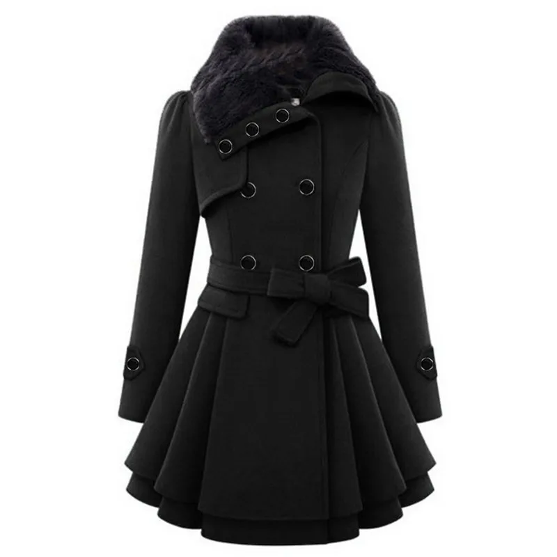 Top Trends: Women Coats Vintage Double Breasted Belt Slim Jackets Autumn Winter Korean Coat England Style Trench Medium-length Overcoat Shoppable Styles