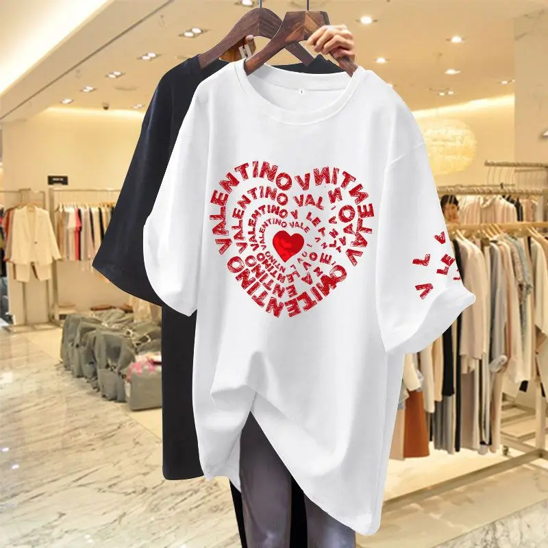 Top Trends: Women All Cotton Summer Casual Short Sleeve Basic T-shirt Female Chic Printed Loose Basic Tees Shoppable Styles