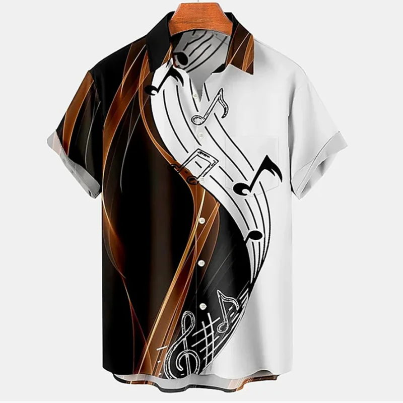 Top Trends: Hot Sell Shirt For Men Music Print Summer Men’S Clothing Loose Oversized-Shirt Beach Party Hawaiian Shirt Daily Casual Sportswea Shoppable Styles