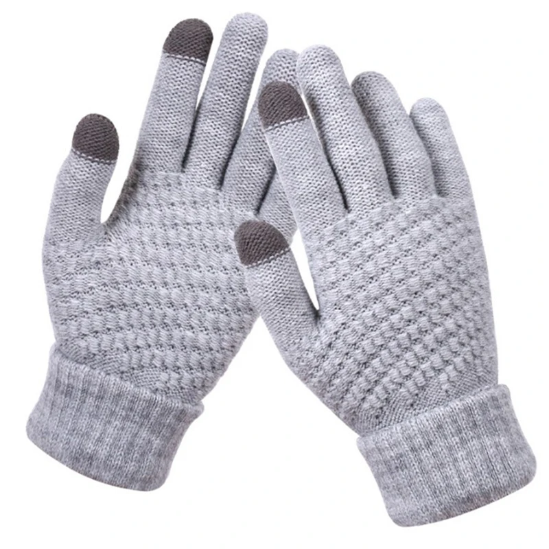 Top Trends: Winter Warm Knitted Gloves Mobile Phone Touch Screen Knitted Gloves Winter Thick Warm Adult Gloves For Men Women Shoppable Styles - Image 5