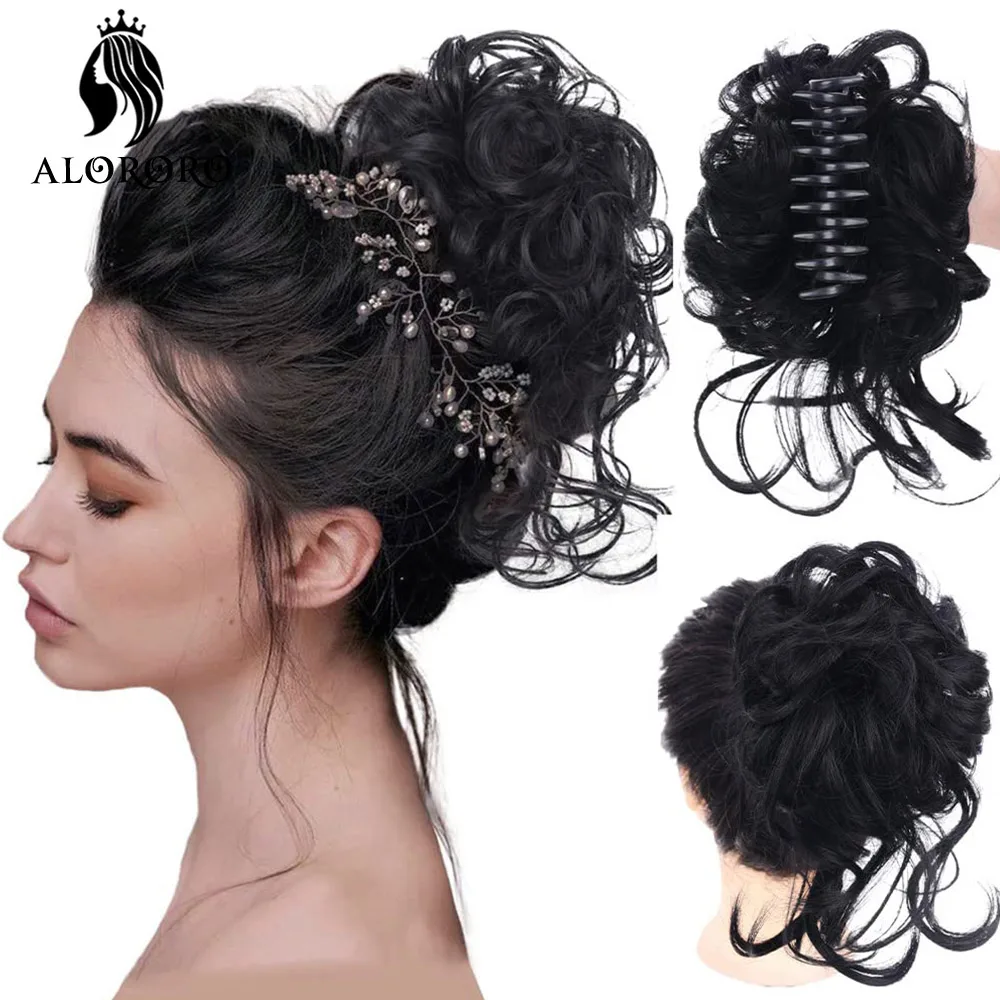 Top Trends: Claw Clip Messy Bun Hair Piece Tousled Updo Hair Buns Extension Elastic Hair Band Ponytail Curly Hair Bun Scrunchie For Women Shoppable Styles