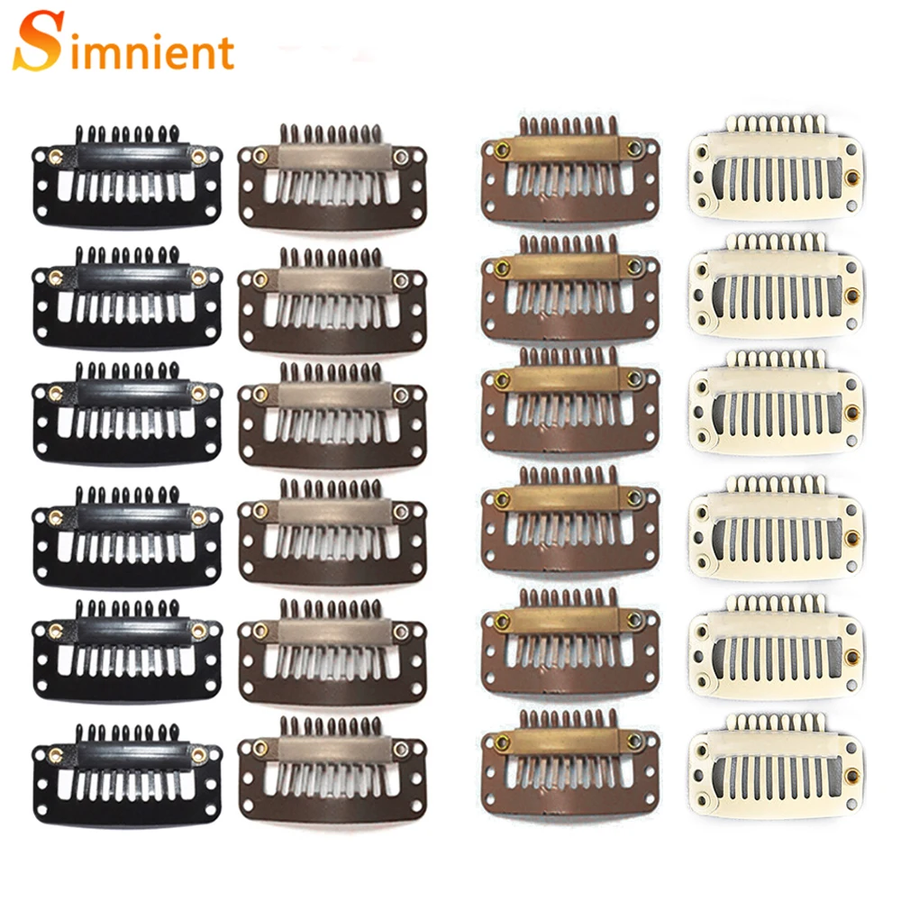 Top Trends: U / T Shape 30Pcs / Lot Clip In Hair Extension Wig Clips For Human Hair Bangs Snap Hair Clips For Extensions Metal Comb For Closure Shoppable Styles