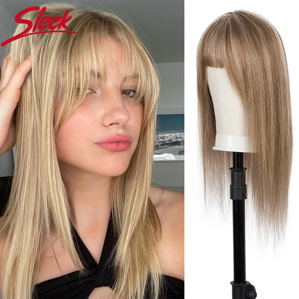 Top Trends: Sleek Short Colored Human Hair Wigs Highlight Brazilian Hair Wig For Women Straight Bob Wig With Bangs 30 Inch Blonde Ombre Wig Shoppable Styles