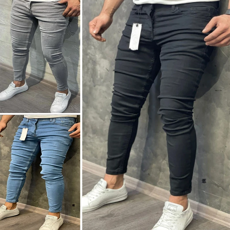 Top Trends: Fashion Men Casual Pants Stretch Jeans Skinny Vintage Wash Plus Size Jean Slim Clothing Male High Quality Hip Hop Denim Trousers Shoppable Styles